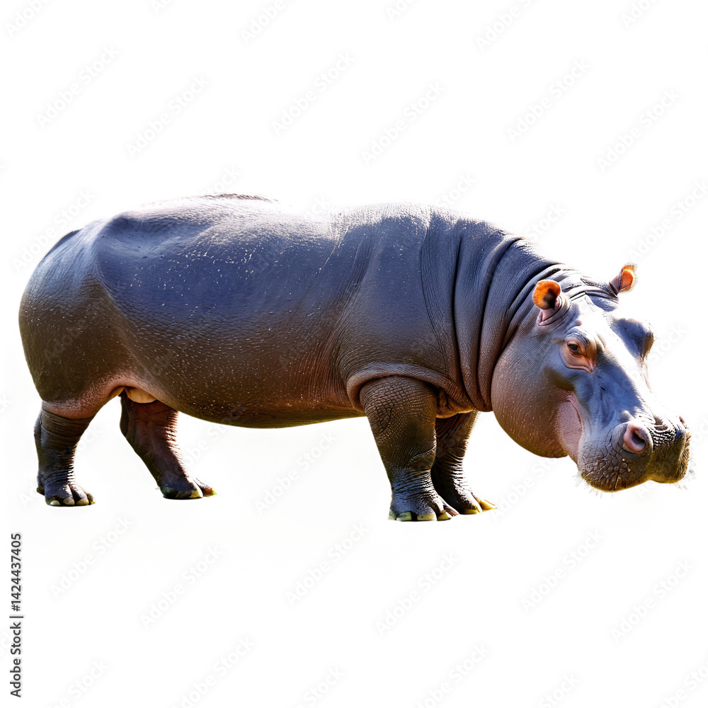Fototapeta premium hippo isolated on transparent background