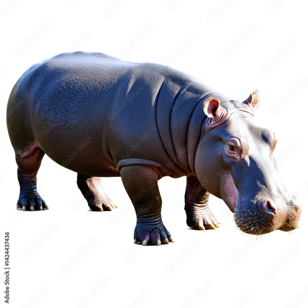 Fototapeta premium hippo isolated on transparent background