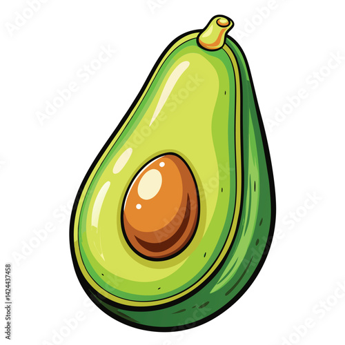Half Avocado Illustration