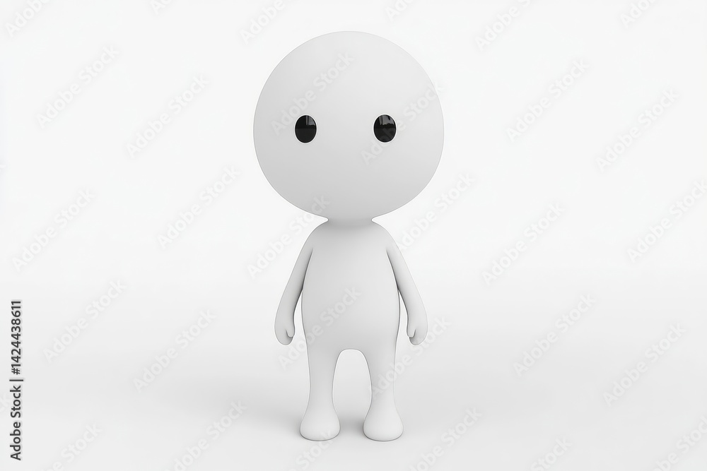 Simple cartoon character, neutral pose Simple cartoon character, neutral pose