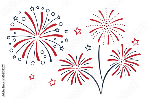 firework icon set, happy new year firework icons bundle vector