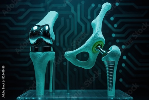 Advanced Hip and Knee Replacement Implants on Circuit Board