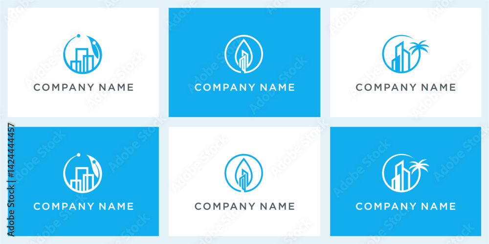 Set of ecofriendly building logo Set of ecofriendly building logo