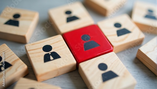 Wooden Recruitment Blocks Highlighting Candidate
