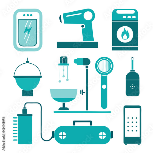 Spa, Beauty, Salon Equipment and Devices Illustrations Set