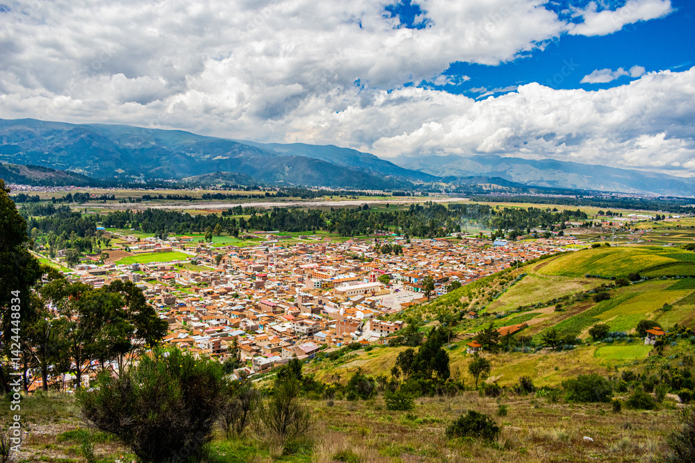 Fototapeta premium Breathtaking View from Orcotuna Viewpoint in the Andes of Junín, Peru
