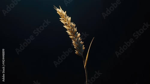 Beautiful ear of wheat on a dark background. The concept of the Holodomor.