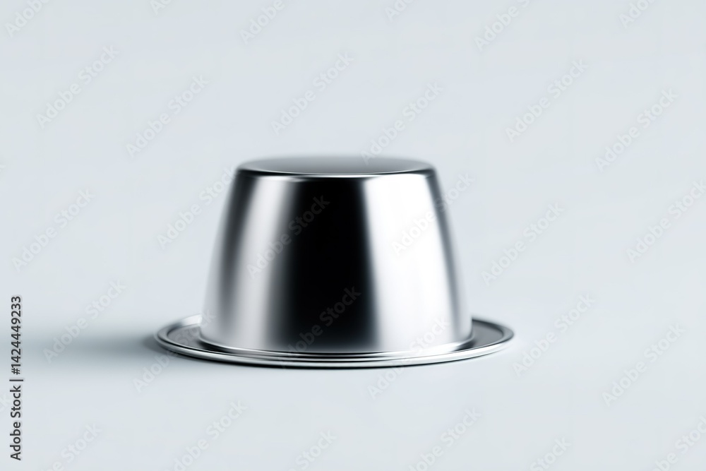 Shiny silver cup sitting on a smooth surface in a minimalist setting during daylight Shiny silver cup sitting on a smooth surface in a minimalist setting during daylight