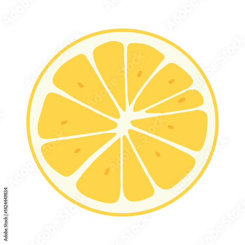 Bright lemon slice showcasing vibrant yellow segments in detail