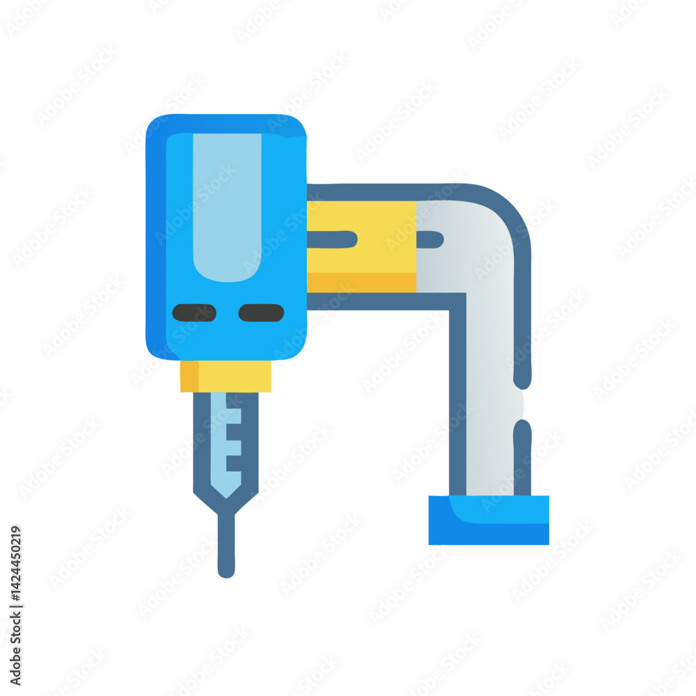 Robotic Arm Industrial Technology Precision Tool Vector Illustration Robotic Arm Industrial Technology Precision Tool Vector Illustration