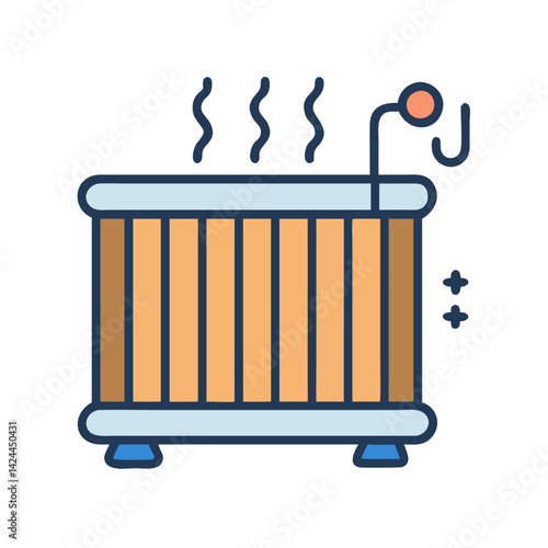 Radiator icon illustration on black background for design