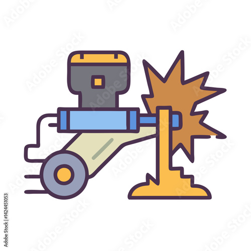 Machine laser cut tool vector icon illustration graphic