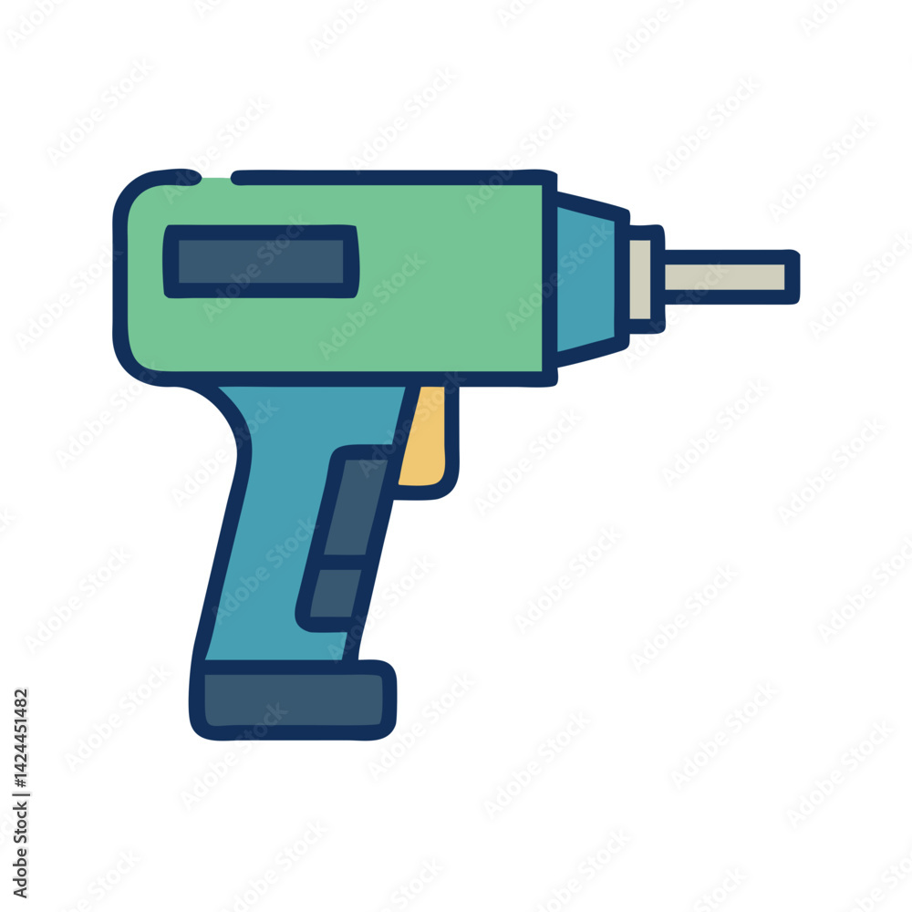 Drill illustration vector icon, construction and repair tool Drill illustration vector icon, construction and repair tool