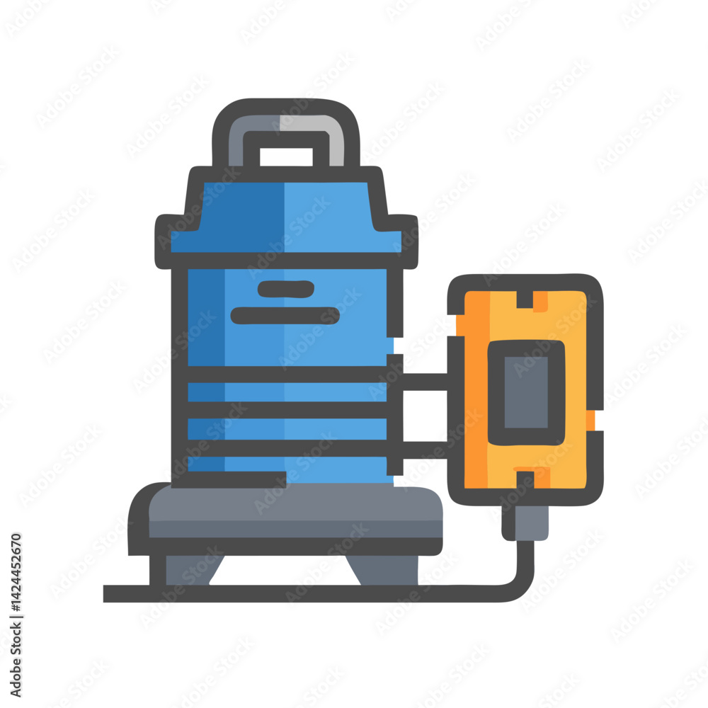 Submersible Sump Pump with Float Switch Icon Design Submersible Sump Pump with Float Switch Icon Design
