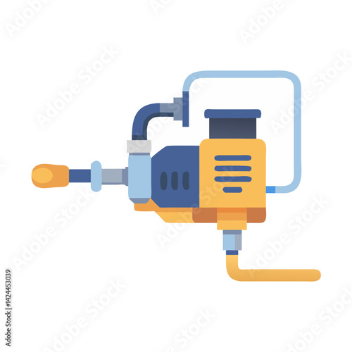 Vector illustration of an industrial electric water pump
