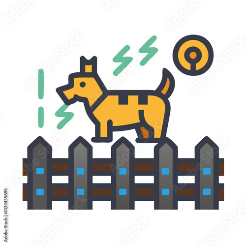 Dog barking and making noise near a fence