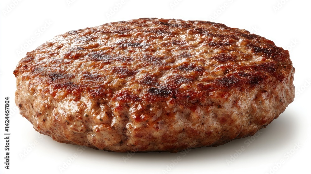 Fully browned burger patty, ideal for well done preference. - Fully browned burger patty, ideal for well done preference. -