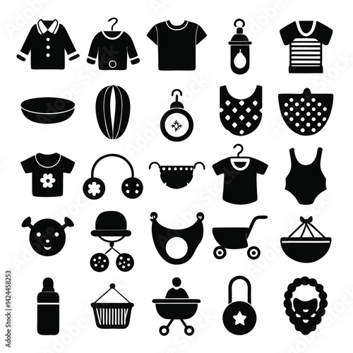 Baby Icons Set Clothing, Toys, and Accessories
