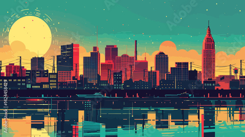 Cityscape background vector 