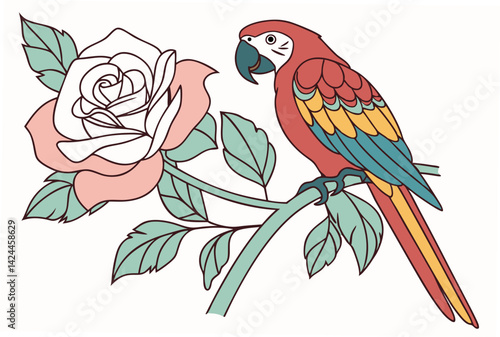 vector illustration of a parrot