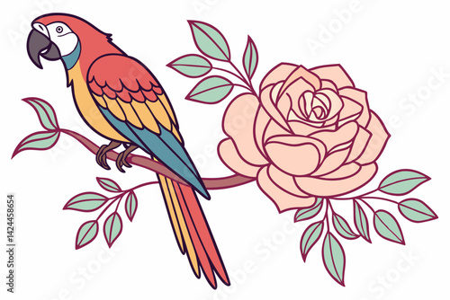 vector illustration of a parrot