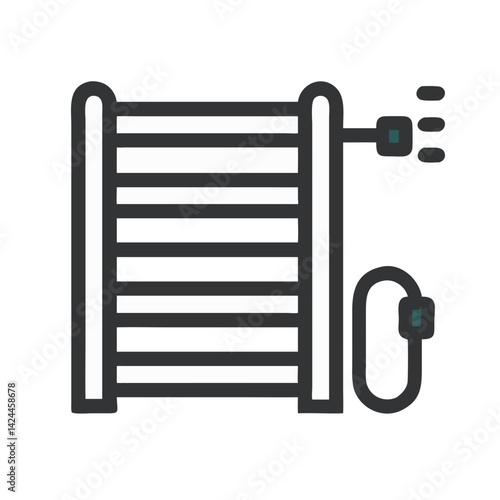 Modern Electric Towel Warmer Icon on Black Background