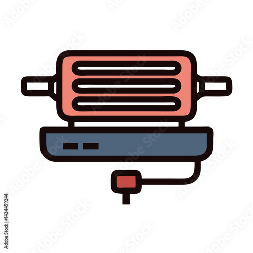 Minimalist Tanning Bed Illustration on Black Background
