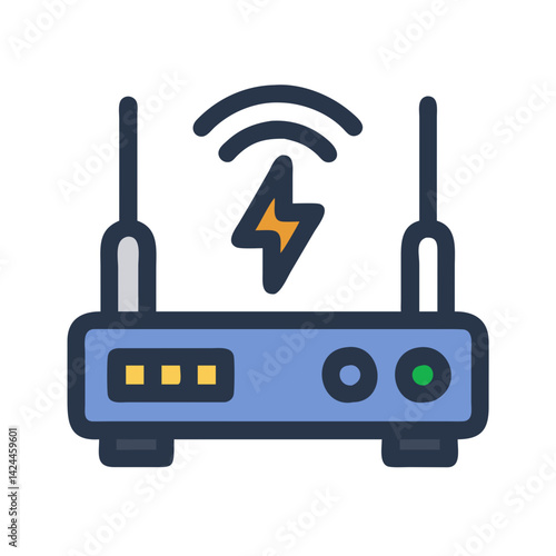 Modern Wi-Fi Router with Lightning Bolt Icon