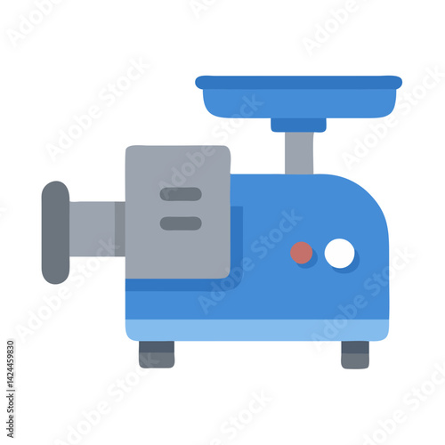 Blue electric meat grinder icon vector illustration design