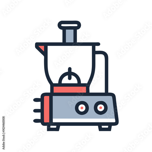 Food Processor Icon - Kitchen Appliance Vector Illustration