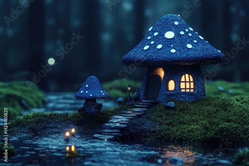 Wallpaper Mural Enchanted mushroom house nestled in a mystical forest Torontodigital.ca