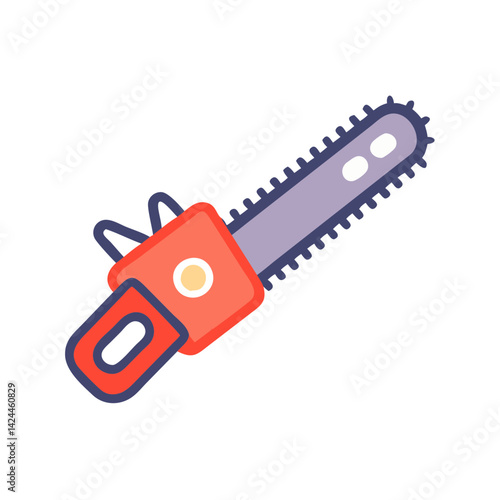 Modern chainsaw illustration on a black background
