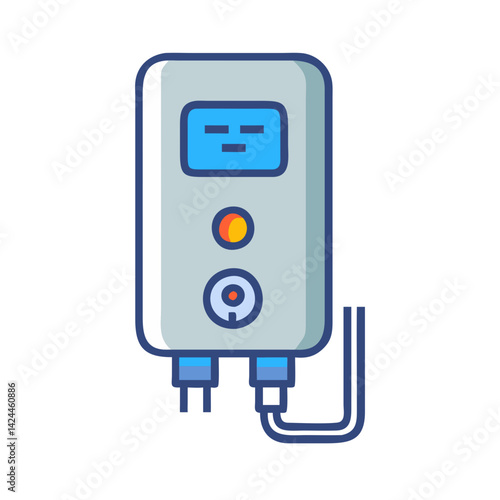 Cartoon style water heater on black background vector