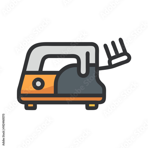 Meat Tenderizer Icon with Orange and Gray Colors