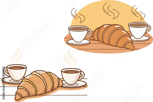 Buttery French Croissant Flaky Crescent Pastry with Layered Butter Dough Authentic Bakery Art