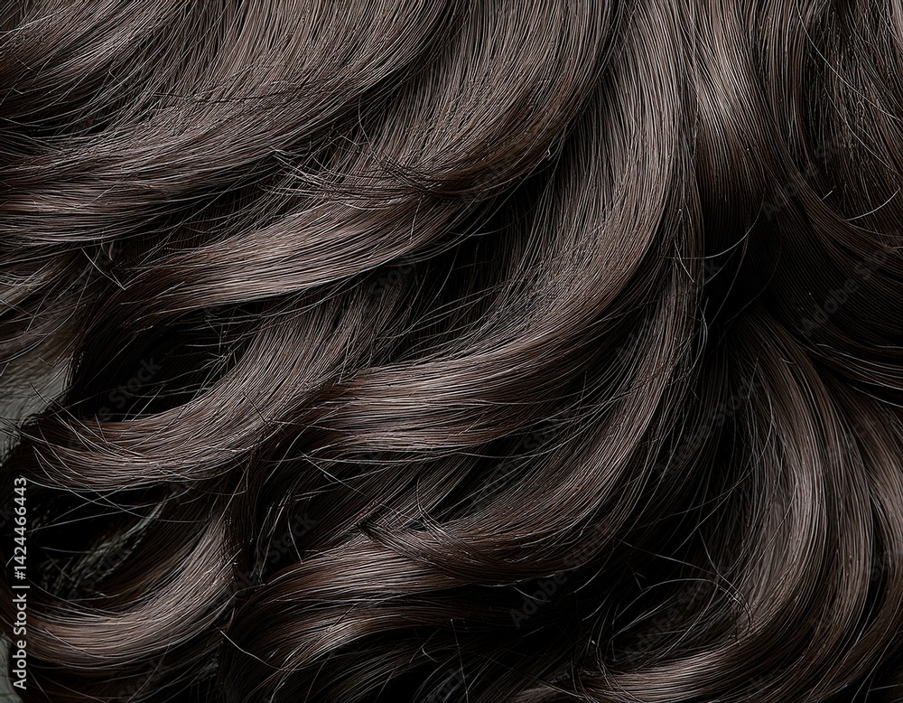 Naklejka premium detailed macro texture of dark curly beard hair showcasing coarse strands and intricate patterns in high resolution