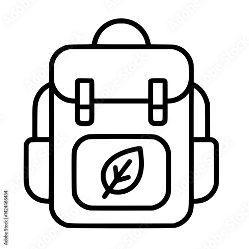 Eco-Friendly Backpack with Leaf Motif – Sustainable Travel Gear Vector