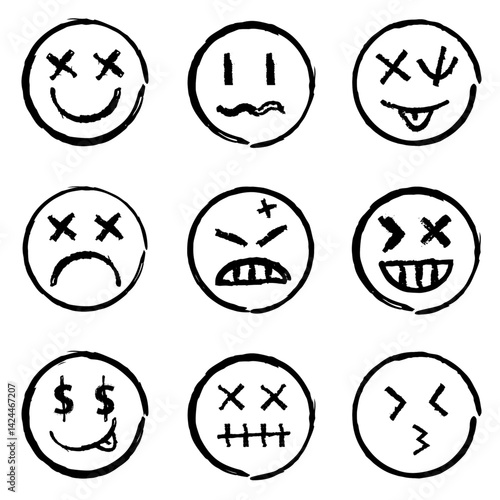 Face emoji Graffiti Smiling Face