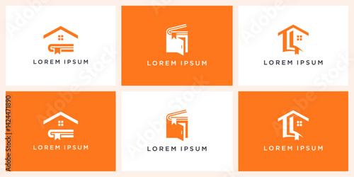 Set of house book logo design template
