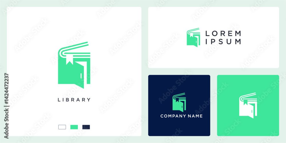 Fototapeta premium Open library logo design template