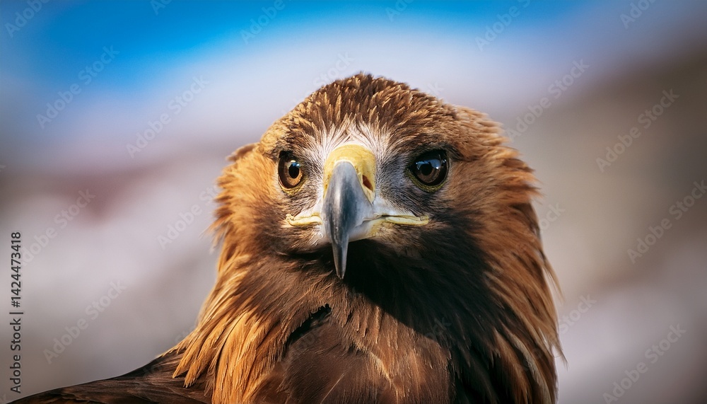 Naklejka premium golden eagle looking at camera