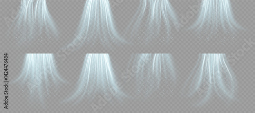 Curved neon waves rotate in high-speed light spiral. Frost wind texture moves gently in transparent swirl. Winter air streams flicker like glowing icy ribbon. Blizzard sparkles radiate cold