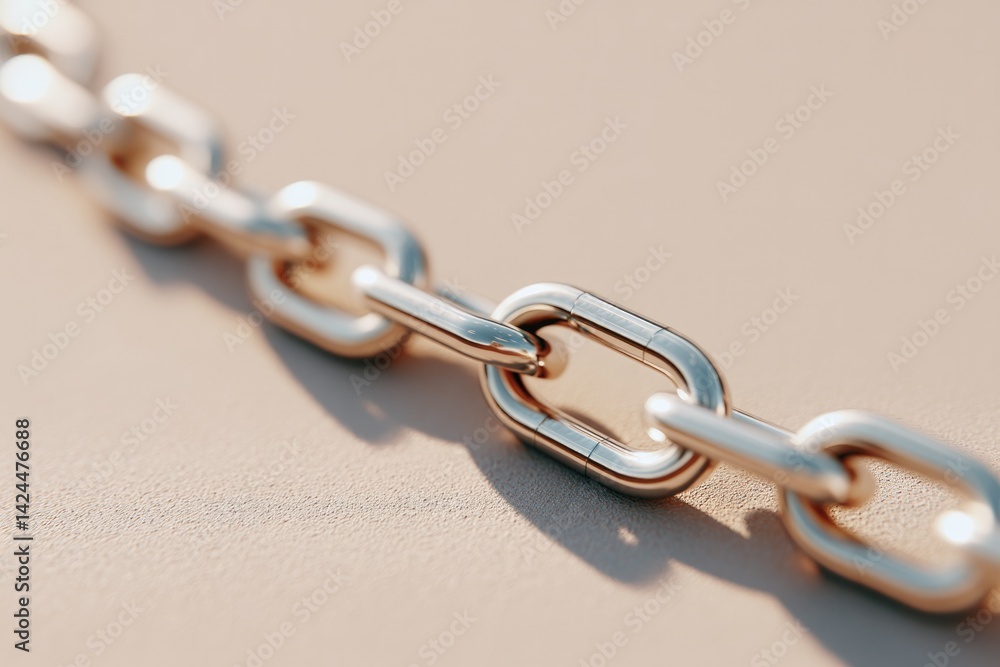 Fototapeta premium minimalistic scene with symbolic juneteenth elements like single broken chain link on neutral background