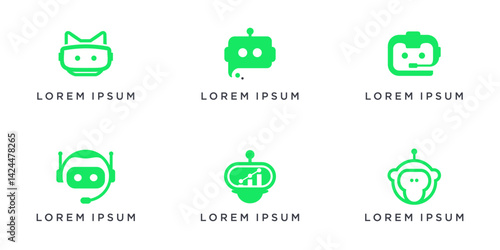 Set of bot face logo