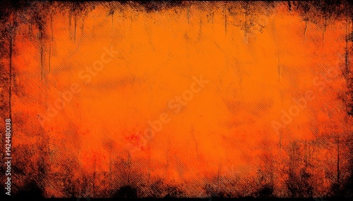 textured orange halloween background with dark grunge edges, perfect for web design, print media, and branding, high quality texture resource