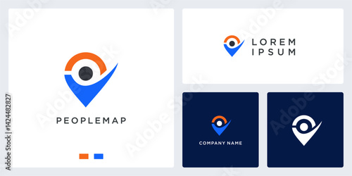 People map logo design template