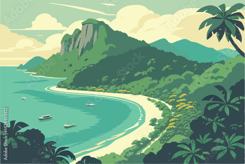 51 Tropical paradise, crystal clear turquoise water, smooth granite boulders, rocky shoreline, pristine beach, Seychelles-inspired landscape, shallow ocean floor, sunlit underwater scene, natural rock