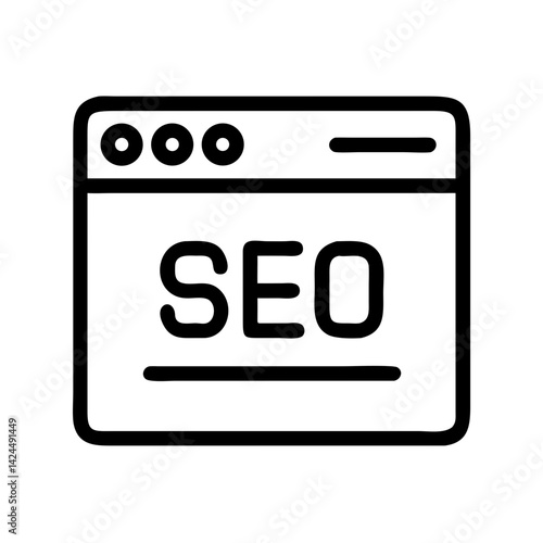 Browser with SEO Icon Representing Search Engine Optimization and Web Visibility