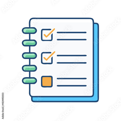 Checklist Notebook Icon Representing Content Task Management and Organization