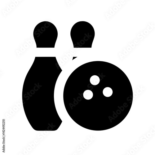 Icon of a bowling ball and pins representing the sport